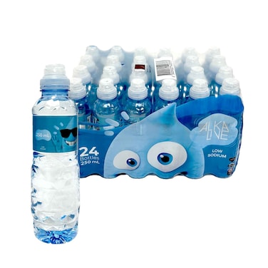 مياه شرب قلوية للأطفال، منخفضة الصوديوم، أزرق 250 مل × 24 قطعة