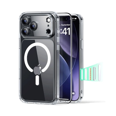 ESR iPhone 17 Pro Max Classsic Hybrid Magsafe Transparent Case and Tempered Glass