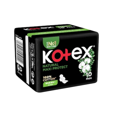 Kotex Natural Maxi Protect Super Sanitary Pads 10 Pieces