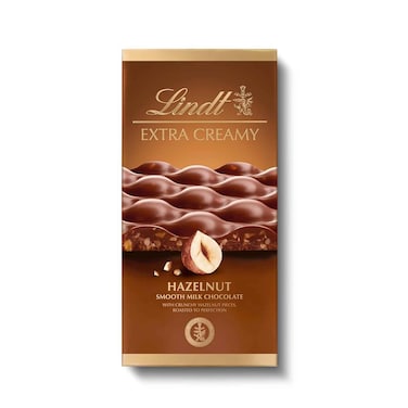 Lindt Extra Creamy Hazelnut Smooth Milk Chocolate With Crunchy Hazelnut Pieces 80g