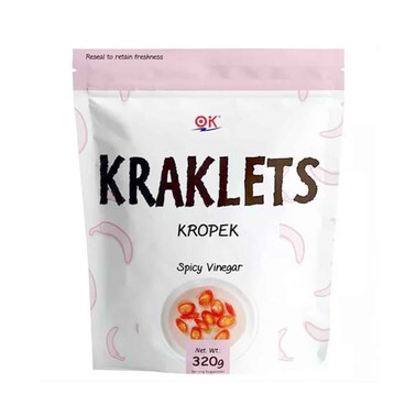 Ok Kraklets Kropek Spicy Vinegar 320g