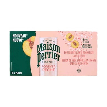 Maison Perrier Sparkling Beverage With Peach Flavour 250mlx10 Pieces