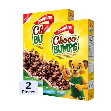 Poppins Choco Bumps Cereals With Chocolate Flavored Toasted Wheat Cereals 350g + 1 Piece
