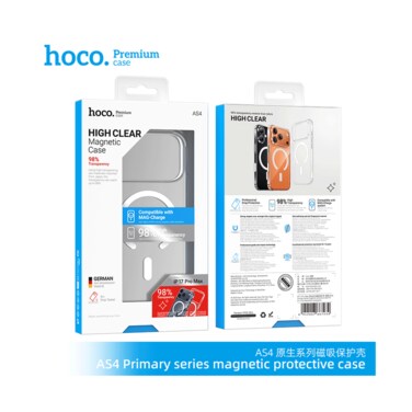 Hoco iPhone17 Pro Max Magnetic Protective Case AS4 Clear Transparent