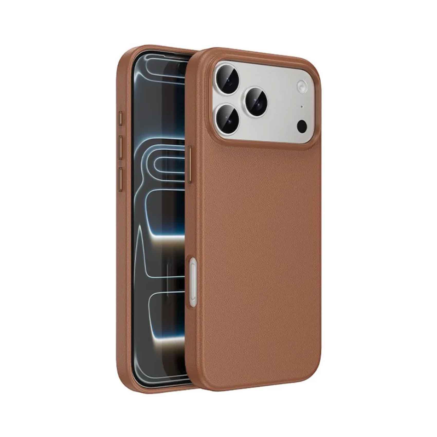 Hoco DG29 Leather Protective Case iPhone 17 Pro Max Brown
