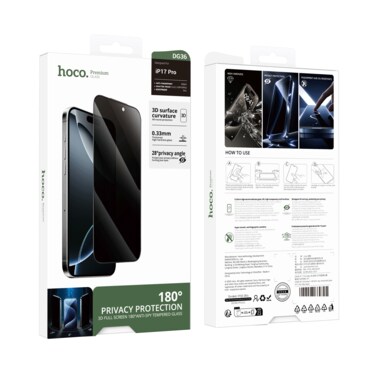 زجاج حماية Hoco iPhone17 Pro مضاد للتجسس DG36