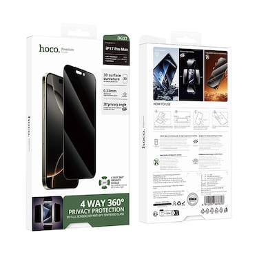زجاج حماية Hoco iPhone17 Pro Max مضاد للتجسس DG37