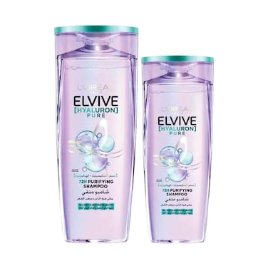 L'Oreal Paris Elvive Hyaluron Pure Purifying Shampoo 400ml + 200ml