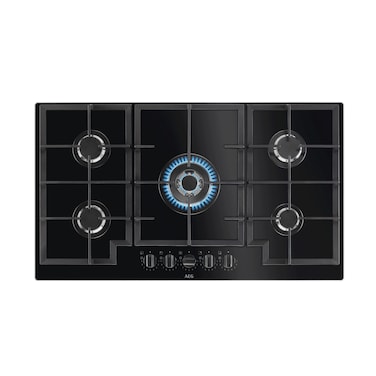 موقد غاز زجاجي مدمج من AEG موديل HKB95451NB مقاس 90 سم