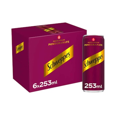 مشروب شويبز بالرمان الغازي – علبة 253 مل × 6 قطع