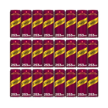 مشروب شويبز بالرمان الغازي – علبة 253 مل × 24 قطعة