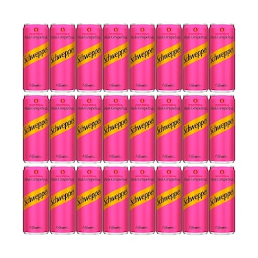 مشروب شويبز بينك جريب فروت الغازي – علبة 253 مل × 24 قطعة