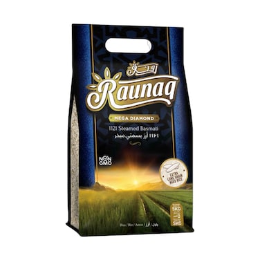 Raunaq Mega Diamond 1121 Steamed Basmati Rice 5kg