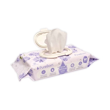 Pureborn Pure Moisture Wipes with Organic Calendula Lotion 60 Pieces