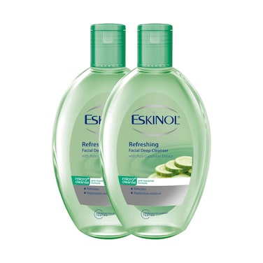 Eskinol Refreshing Facial Deep Cleanser with Pure Cucumber Extracts 225mlx2 Pieces