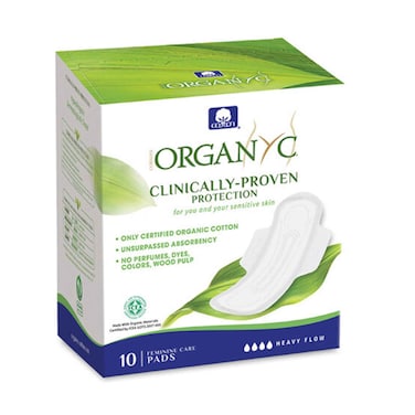 Organyc Cotton Heavy Flow Night Sanitary Pads 10 Pieces