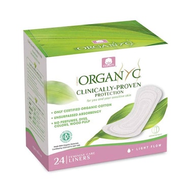 Organyc Cotton Feminine Care Liners Light Flow 24 Pieces