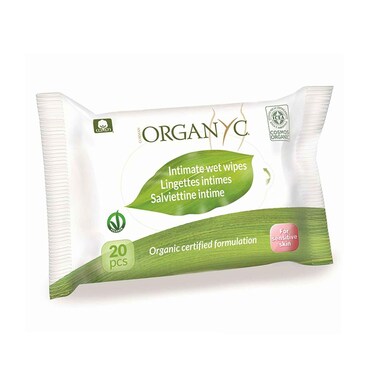 Organyc Cotton Intimate Wet Wipes 20 Pieces
