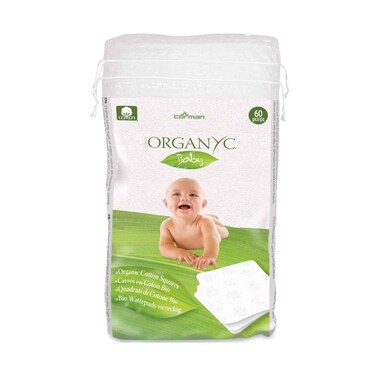 Organyc Baby Cotton Squares 60 Pieces