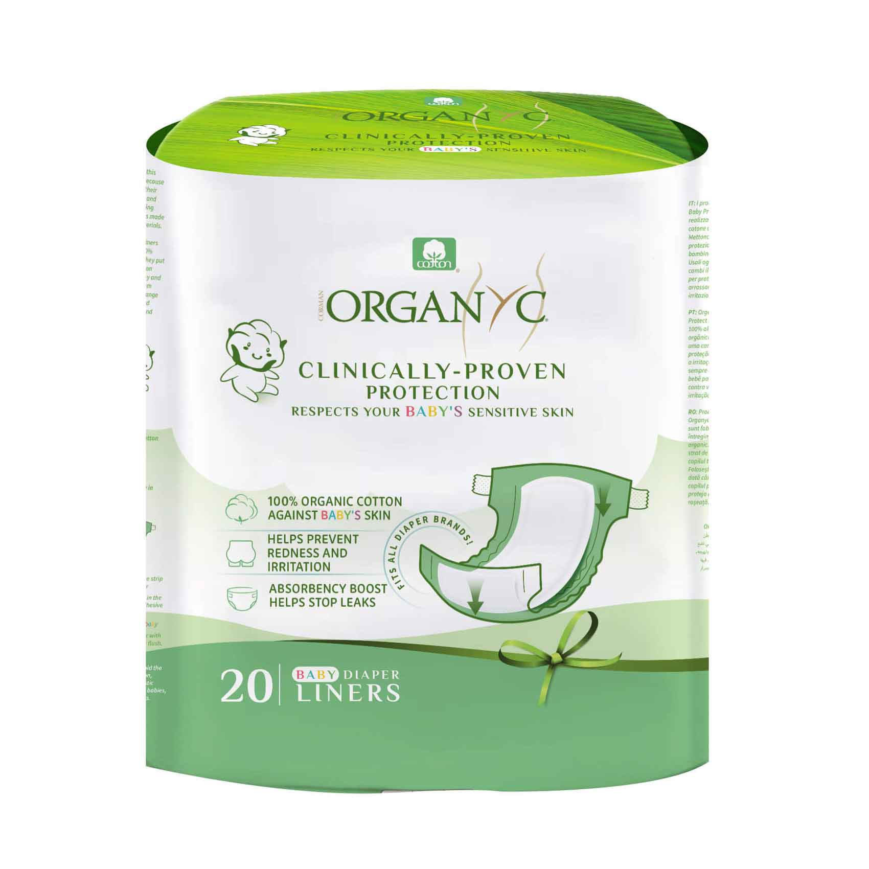 Organyc Baby Diaper Liners 20 Pieces