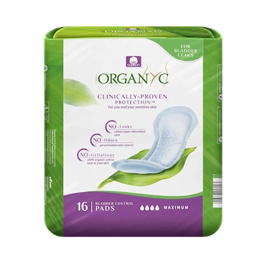 Organyc Organic Cotton Bladder Control Maximum Pad 16 Pieces