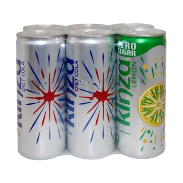 Kinza Diet Cola and Zero Sugar Carbonated Drink Assorted 250mlx6Pieces