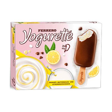 آيس كريم فيريرو يوغوريت بنكهة الزبادي واللبن والليمون 50 مل × 4 قطع