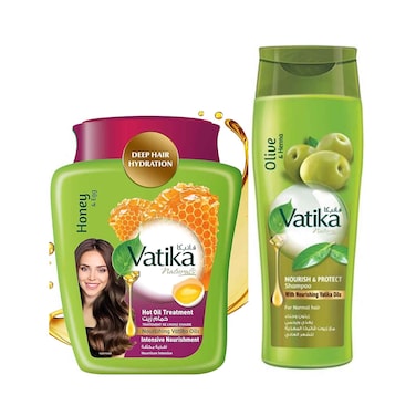 Vatika Honey &amp; Egg Hot Oil Treatment Intensive Nourishment 1kg + Nourish &amp; Protect Shampoo For Normal Hair 200ml