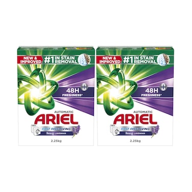 Ariel Detergent Powder Automatic With Downy Lavender 2.25kgx2 Pieces