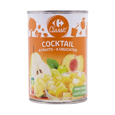 Carrefour Classic 4 Fruit Cocktail In Light Syrup 250g