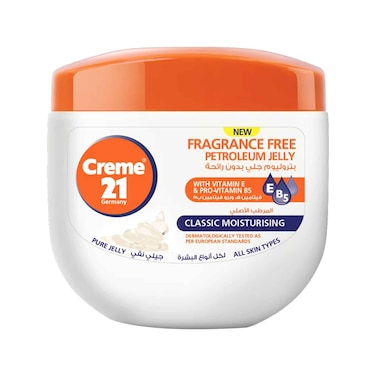 Creme 21 Fragrance Free Petroleum Jelly With Vitamin E &amp; Pro-Vitamin B5 Classic Moisturizing 100ml