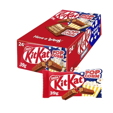 Nestle KitKat 4 Fingers Popcorn Milk Chocolate Wafer Bar 39gx24 Pieces