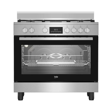 Beko Gas Cooker Freestanding Multi-Functional BGTW11227EXA 90Cm