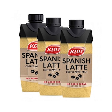 قهوة لاتيه إسبانية من كي دي دي مع حليب قليل الدسم 250 مل × 3 قطع