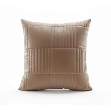 Rankoussi Quilted Cushion Brown Color 45cmx45cm