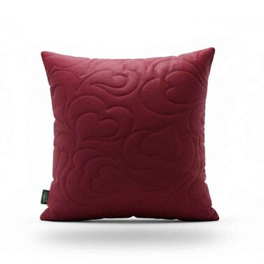 Rankoussi Quilted Cushion Maroon Color 45cmx45cm