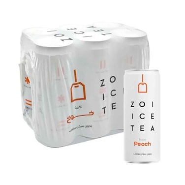 Zoi Ice Tea Peach Flavor 320mlx6 Pieces