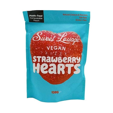 Sweet Lounge Vegan Fizzy Strawberry Hearts Gummy 130g