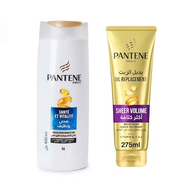 Panteen Pro-V Sante &amp; Vitalite Shampoo 400ml + Oil Replacement Sheer Volume Nourishing Cream 275ml