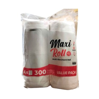 Papco Maxi Multi Absorbent Roll 4x 300sheetsx2ply