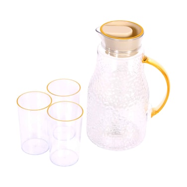 إبريق ماء مع 3 قطع زجاجية