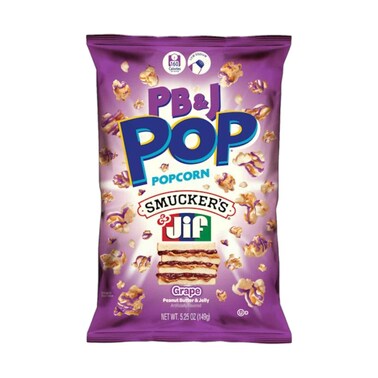 Smuckers PB&amp;J Pop Popcorn Peanut Butter &amp; Jif Grape 149g