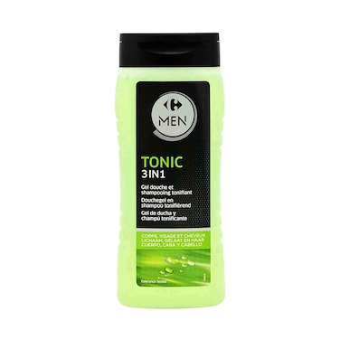Carrefour Men 3 In 1 Tonic Shower Gel For Face, Body &amp; Hair 300ml