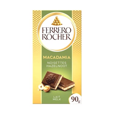Ferrero Rocher Milk Chocolate with Hazelnut &amp; Macadamia Nuts 90g