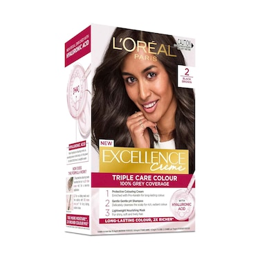 L'Oreal Paris  Hair Color Excellence Creme No.2  Black Brown