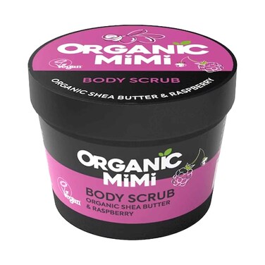 Organic Mimi Body Scrub With Organic Shea Butter &amp; Raspberry 120g