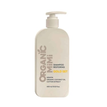 Organic Mimi Shampoo Restoring Gold Set With Keratin Organic Coconut oil &amp; Cotton Extract 400ml