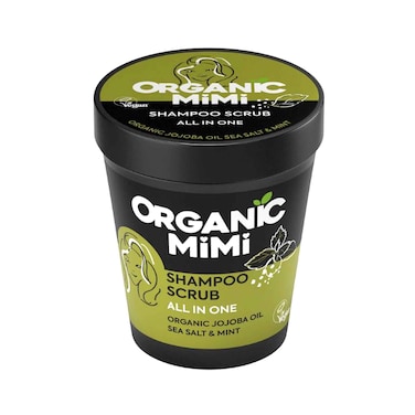 Organic Mimi Shampoo Scrub All In One With Organic Jojoba Oil Sea Salt &amp; Mint 280g