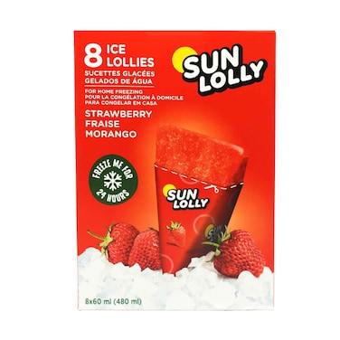 مصاصات الفراولة المثلجة من صن لولي، 60 مل × 8 قطع