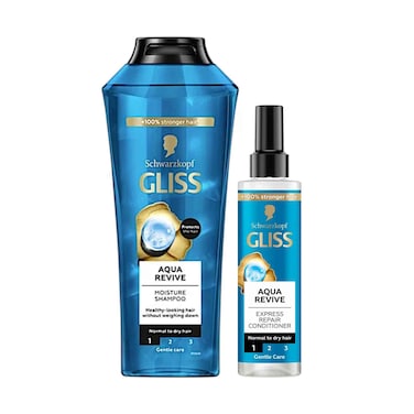 Schwarzkopf Gliss Aqua Revive Moisture Shampoo 400ml+ Express Repair Conditioner 200ml